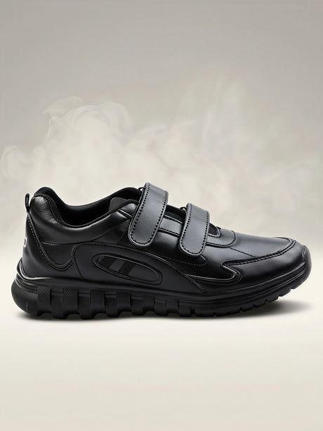 Liberty Force 10 Unisex Black Velcro School Shoes.