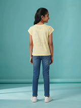 Girls Yellow Minnie Mouse Print T-Shirt