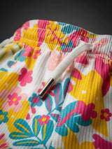 Girls' Vibrant Multi-Color Floral Print Shorts with Pockets
