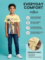 Boys Yellow Reality Graphic Print T-Shirt