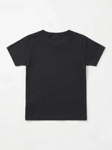 Black Graphic Printed Round Neck T-Shirt Casual Wear