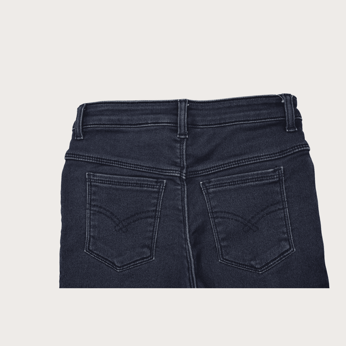 Girls Casual Plain Jeans Pant Fixed Waist - Dark Blue