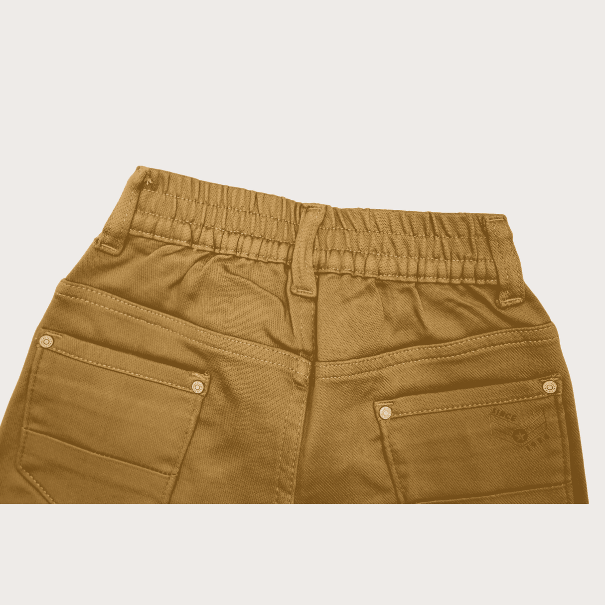 Boys Leisure Plain Elastic Waist Shorts Full Elastic - Brown