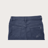 Girls Casual Plain Jeans Shorts Fixed Waist - L.Blue