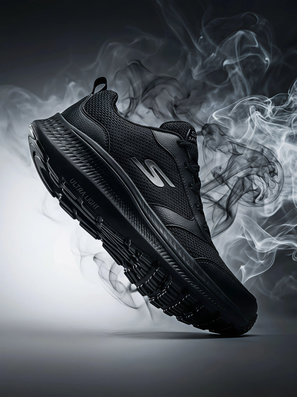 Skechers Unisex Black Lace-Up School Shoes.
