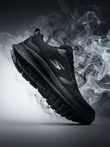Skechers Unisex Black Lace-Up School Shoes.
