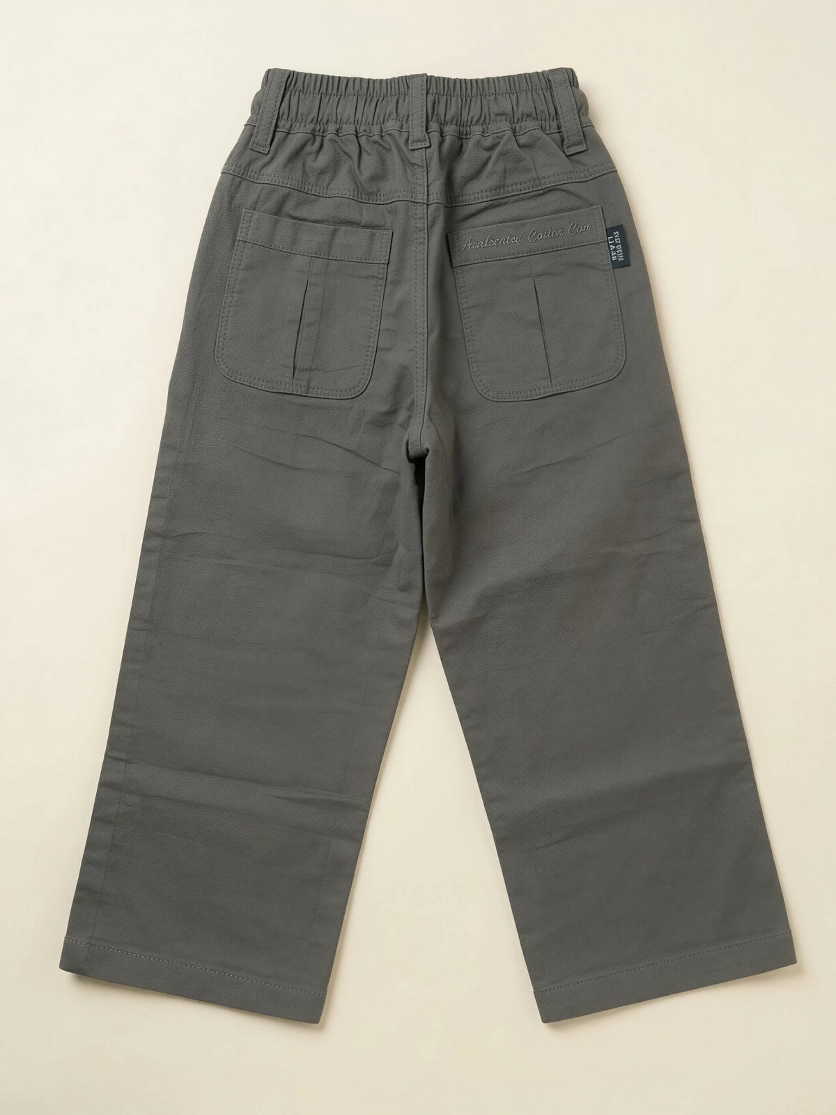 Boys Grey Casual Trousers with Drawstring Detail