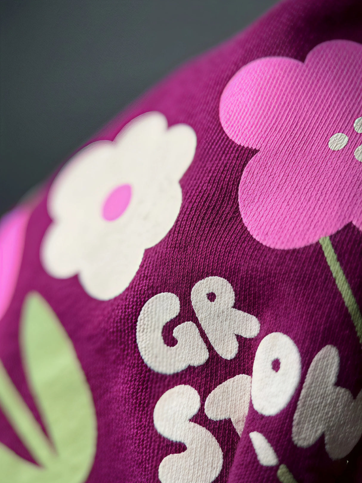Girls Purple Floral "Grow Strong" Casual Top