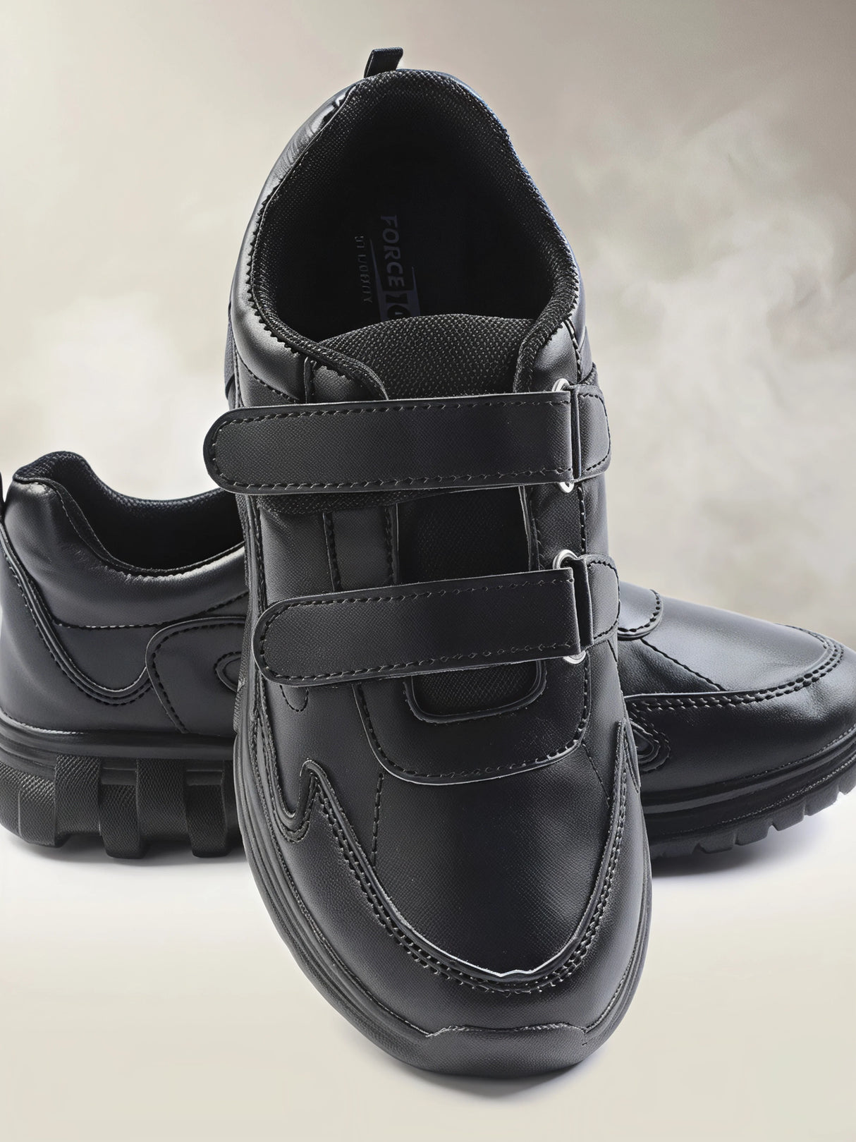 Liberty Force 10 Unisex Black Velcro School Shoes.
