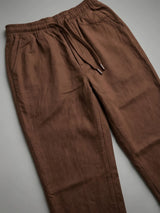 Boys' Earth-Tone Textured Cotton Pants - Brown