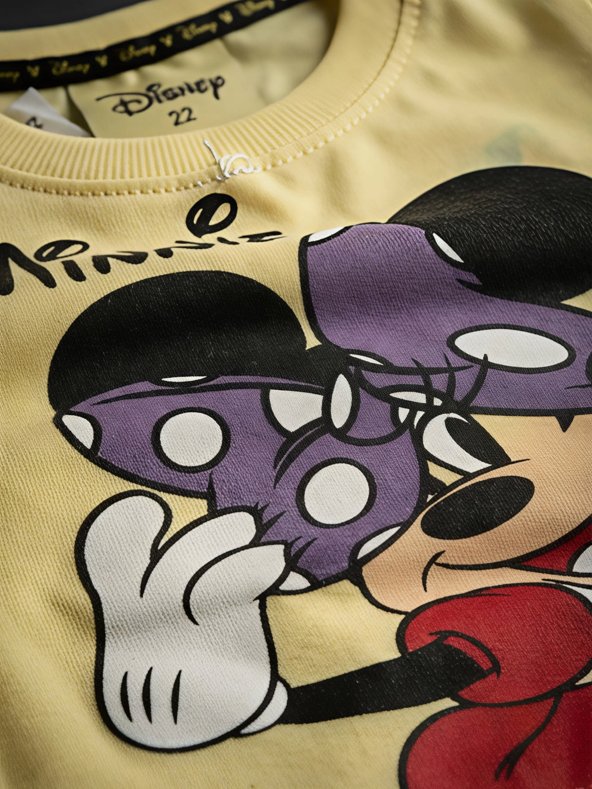 Girls Yellow Minnie Mouse Print T-Shirt