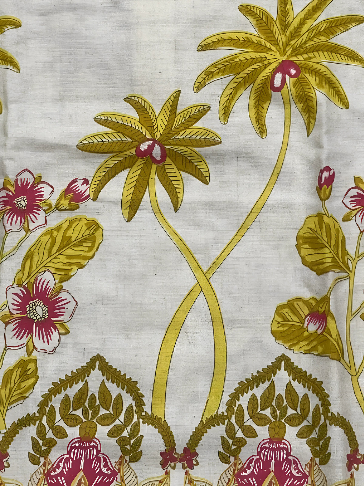 Girls Yellow Printed Kurta Palazzo Dupatta Set.