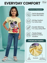 Girls Yellow Minnie Mouse Print Tops