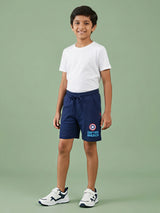 Boys Navy Blue Captain America Graphic Shorts