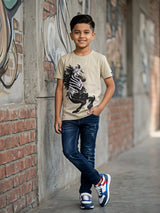 Boys Sage Green Unicorn Graphic T-Shirt