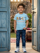 Boys Maroon Alphabet Graphic Cotton T-Shirt