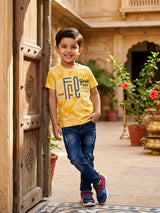 Boys Yellow Tie-Dye Graphic T-Shirt - York Best Free Print