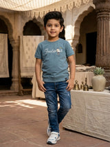 Boys Sage Green Free Spirit Graphic T-Shirt