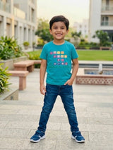 Boys Green Graphic Print Cotton T-Shirt