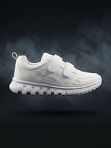 Liberty  Force 10 Unisex White Velcro School Shoes.