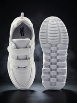 Liberty  Force 10 Unisex White Velcro School Shoes.