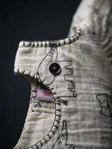 Girls Cream Animal Print Cotton Frock