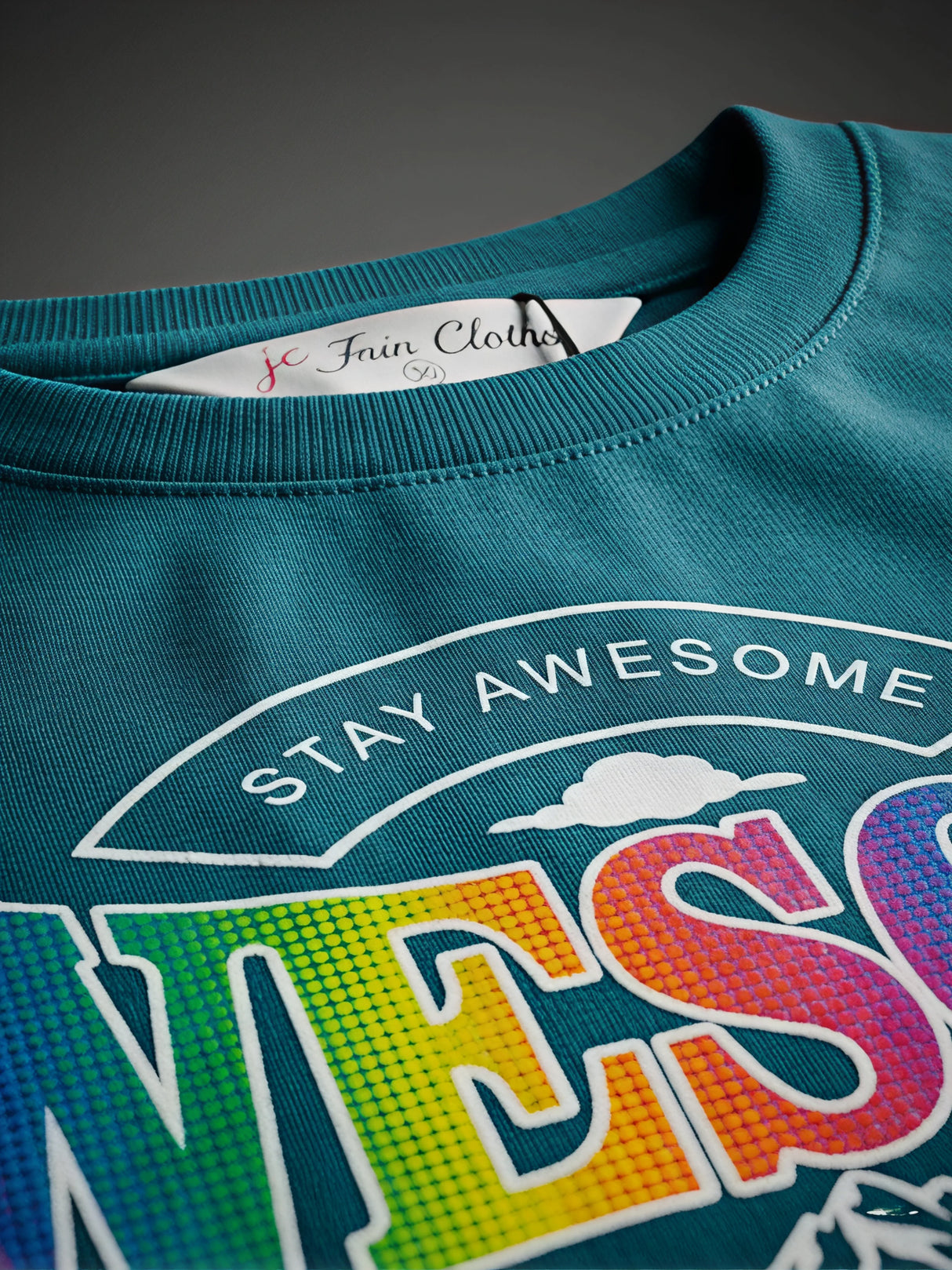 Girls' Green "Awesome" Graphic Crop Top