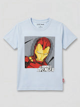 Boys Light Blue Iron Man Graphic T-Shirt