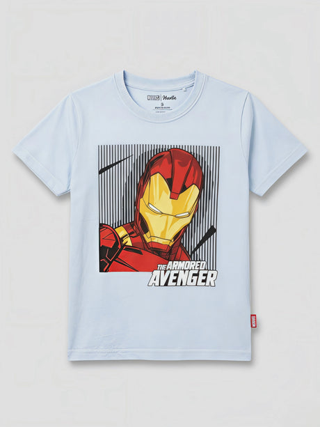 Boys Light Blue Iron Man Graphic T-Shirt