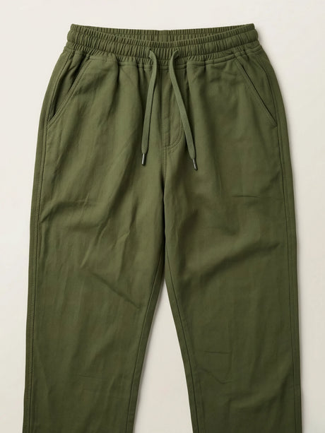 Boys' Forest Green Lightweight Casual Cotton Pants