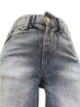 Boys' light blue acid wash denim jeans with strong fading, a comfortable elastic waistband, and a classic straight-leg cut.

Export to Sheets