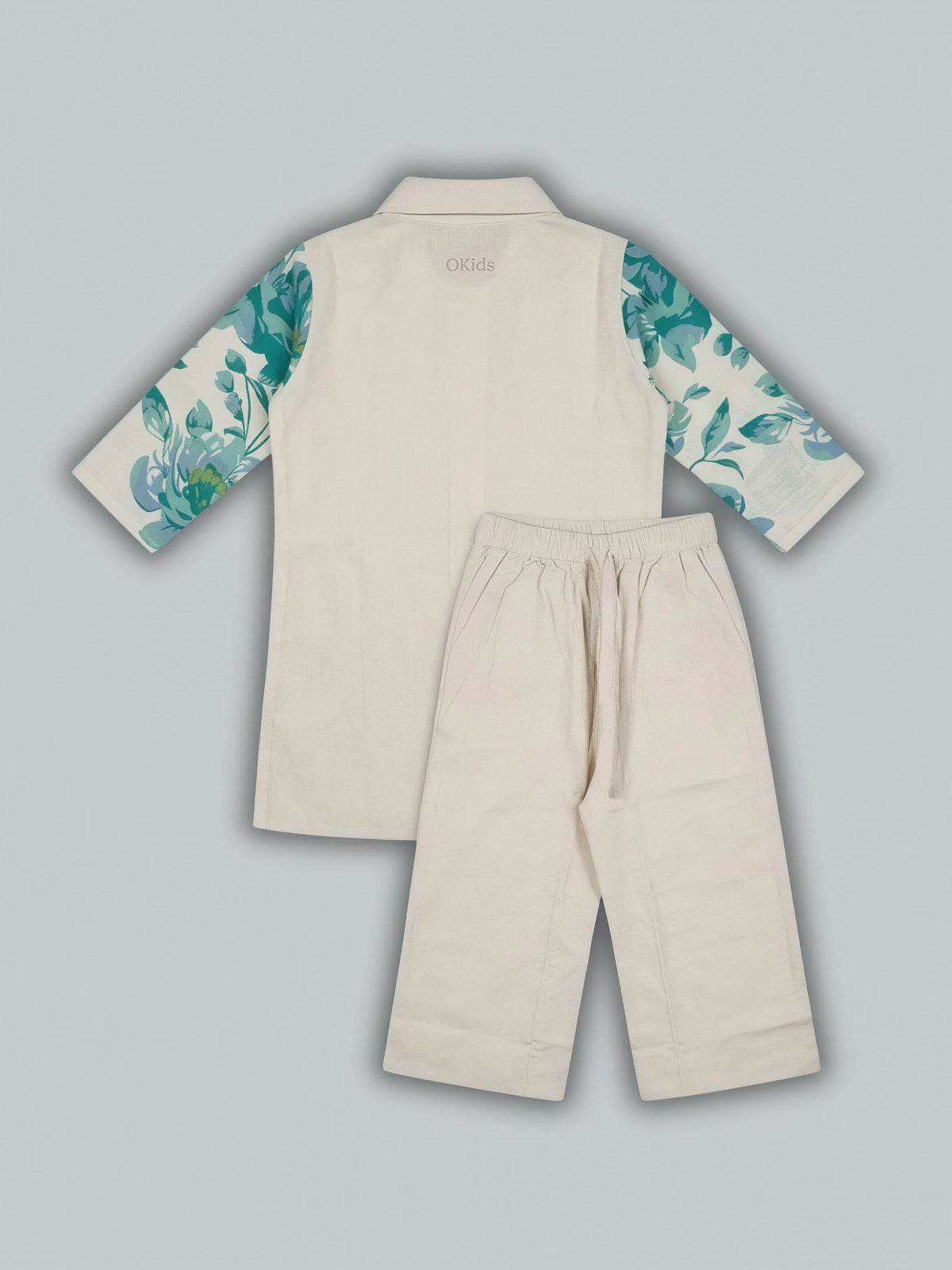 Girls Floral Printed Blue Palazzo Set.