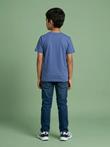 Boys Blue Marvel Iron Man Graphic Printed Round Neck T-Shirt.