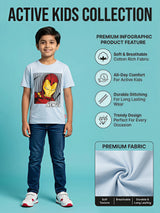 Boys Light Blue Iron Man Graphic T-Shirt