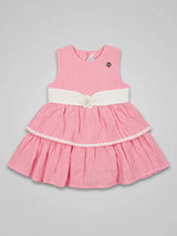 Peach Layered Cotton Frock for Girls