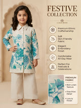 Girls Floral Printed Blue Palazzo Set.