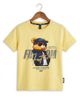 Boys Yellow Freedom Bear Graphic T-Shirt
