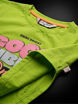 Girls Neon Green "Good Vibes" Crop Top