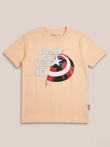 Boys Peach Captain America Graphic T-Shirt