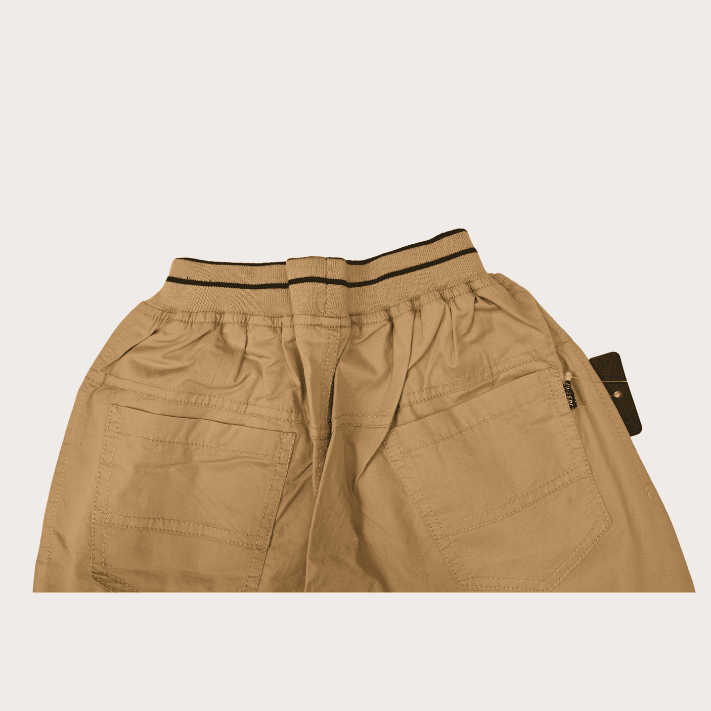 Boys Casual Plain Cotton Shorts Full Elastic - L.Grey