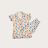 Girls Leisure Half Sleeves Front Open Night Suit - L.Blue