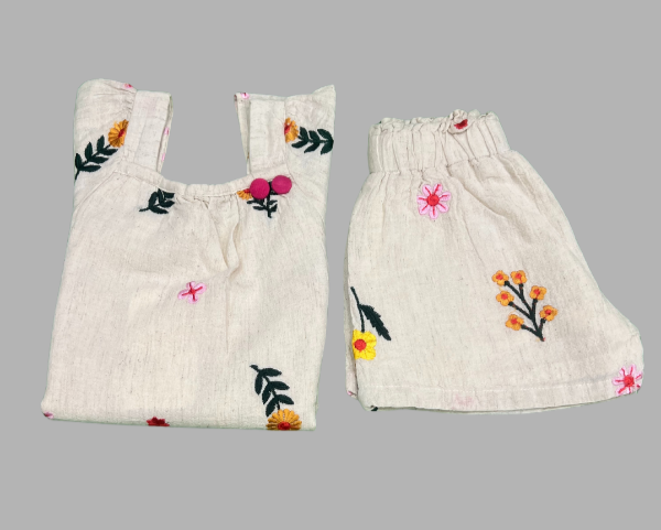 Girls Casual Embroidered 2-Piece Set – Summer Wear