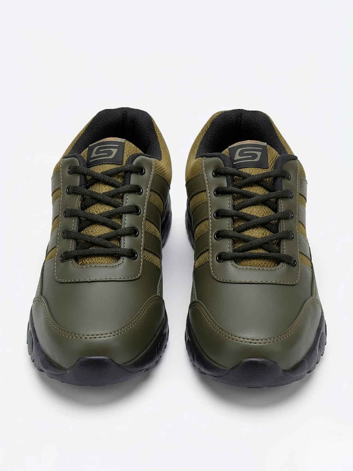 ProStride Olive Green Premium Lace-Up Sneakers.