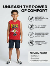 Boys Red Thor Graphic Print Sleeveless T-Shirt