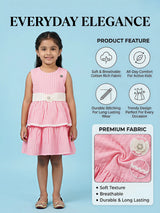 Peach Layered Cotton Frock for Girls