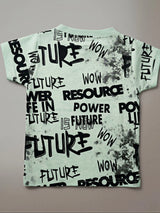 Boys Mint Green Space Explorer Printed T-Shirt