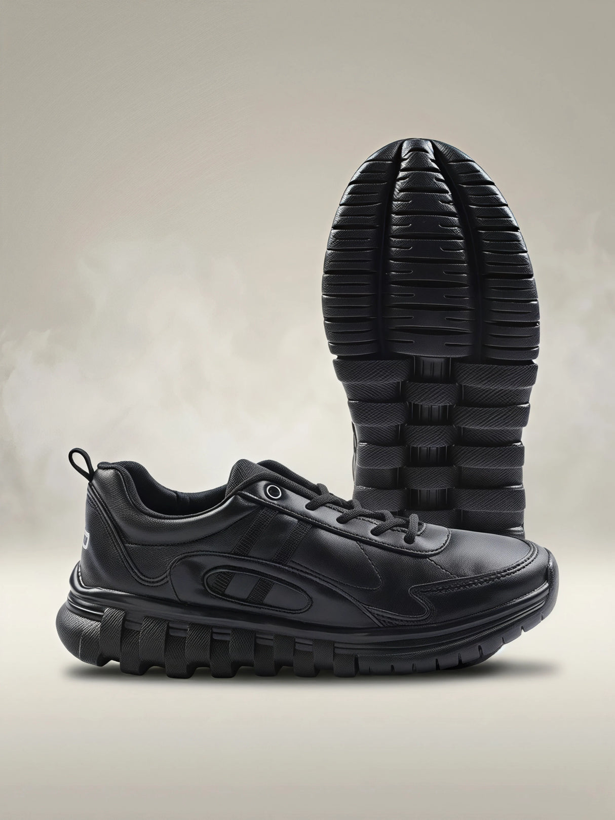 Liberty Force 10 Classic Black Lace-Up School Shoes.