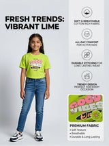 Girls Neon Green "Good Vibes" Crop Top