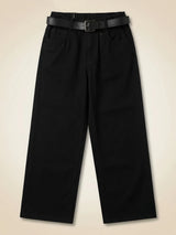 Boys Black Relaxed Fit Casual Trousers