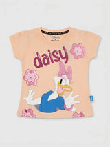 Girls Peach Daisy Duck Graphic T-Shirt
